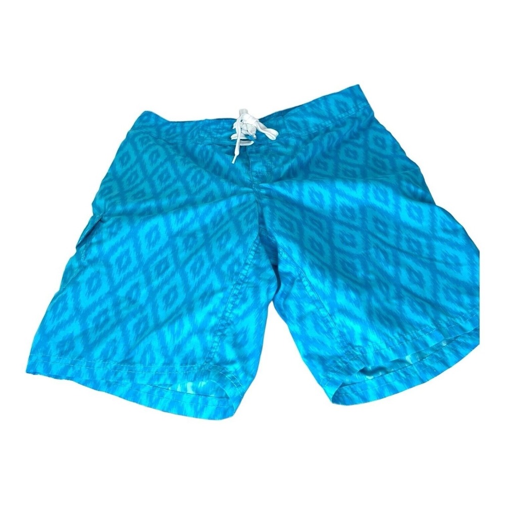 Kanu Surf Womens Y2K Shorts‎ Sz 4 Blue Swim Beach Cargo Drawstring Trunk Bermuda